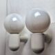 Pair of vintage space age wall lights in white plastic, Allibert 1970 bathroom bedside night light