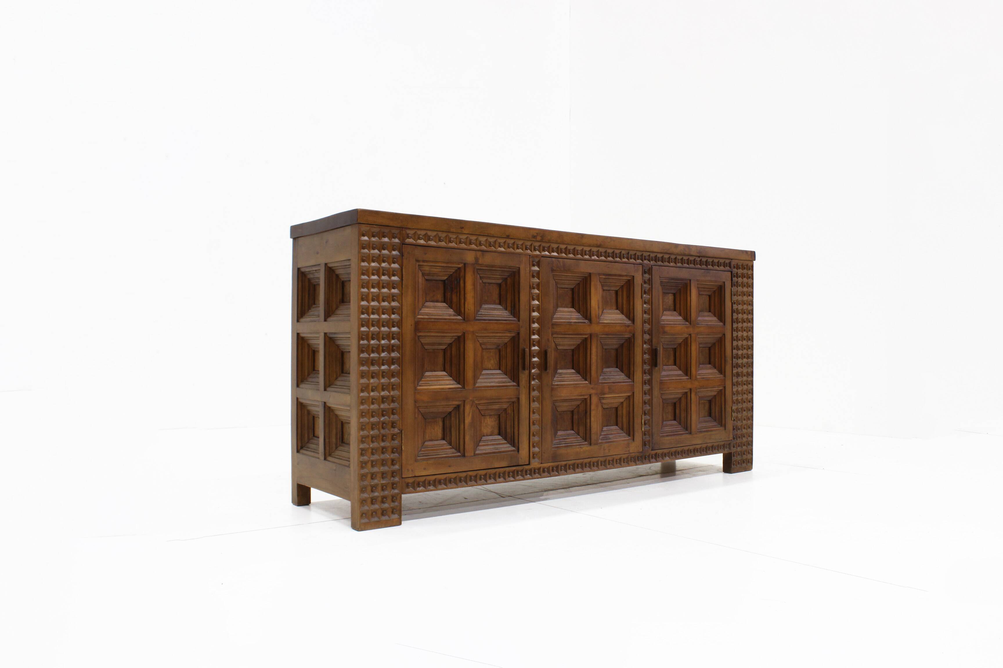 Spanish Brutalist Sideboard solid wood