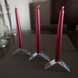 Trio of Scandinavian chrome candle holders - 1970s/80s