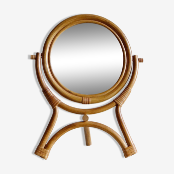 Bamboo table mirror