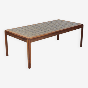 Rosewood and ceramic coffee table