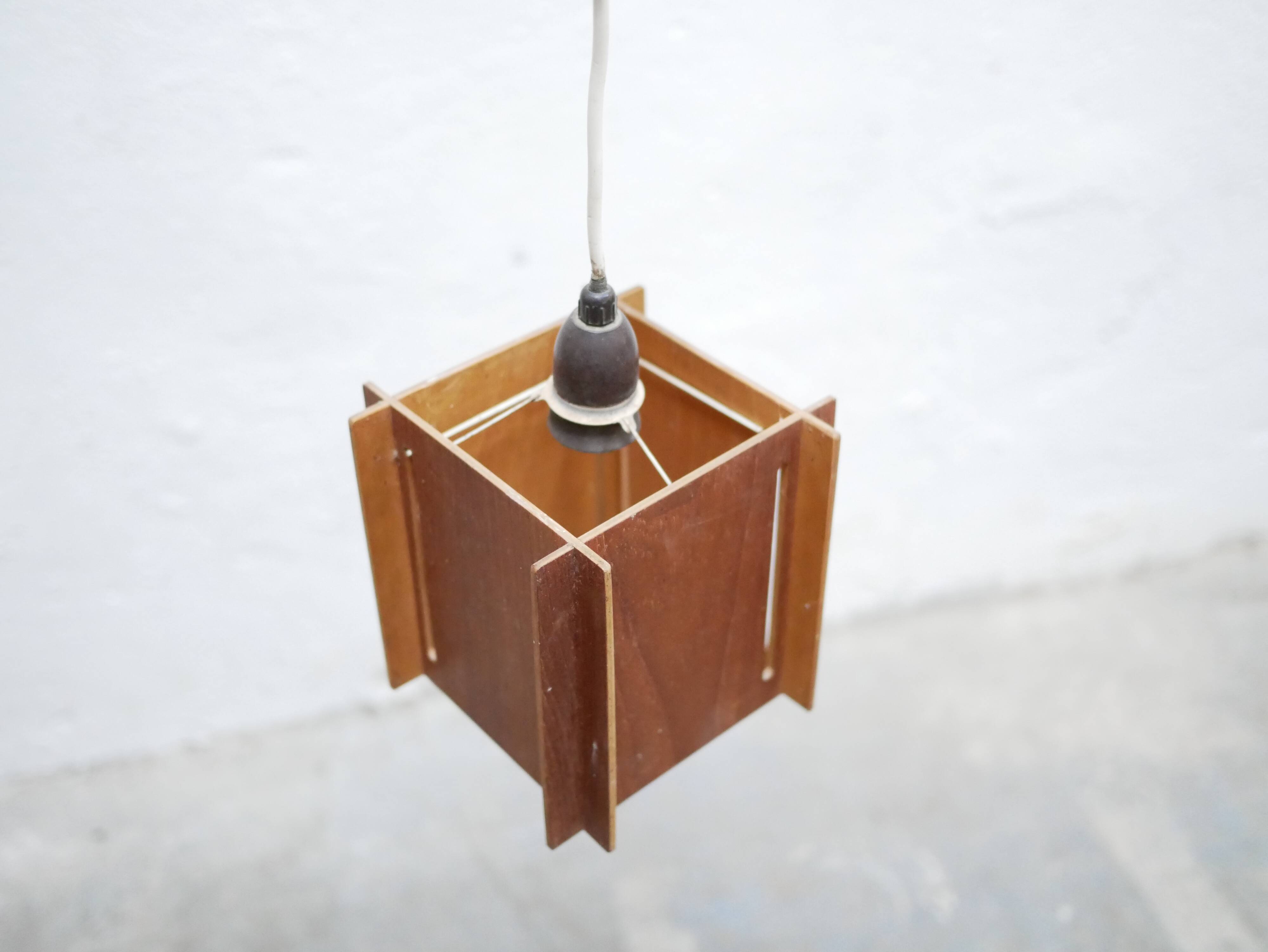 Vintage Scandinavian teak pendant lamp