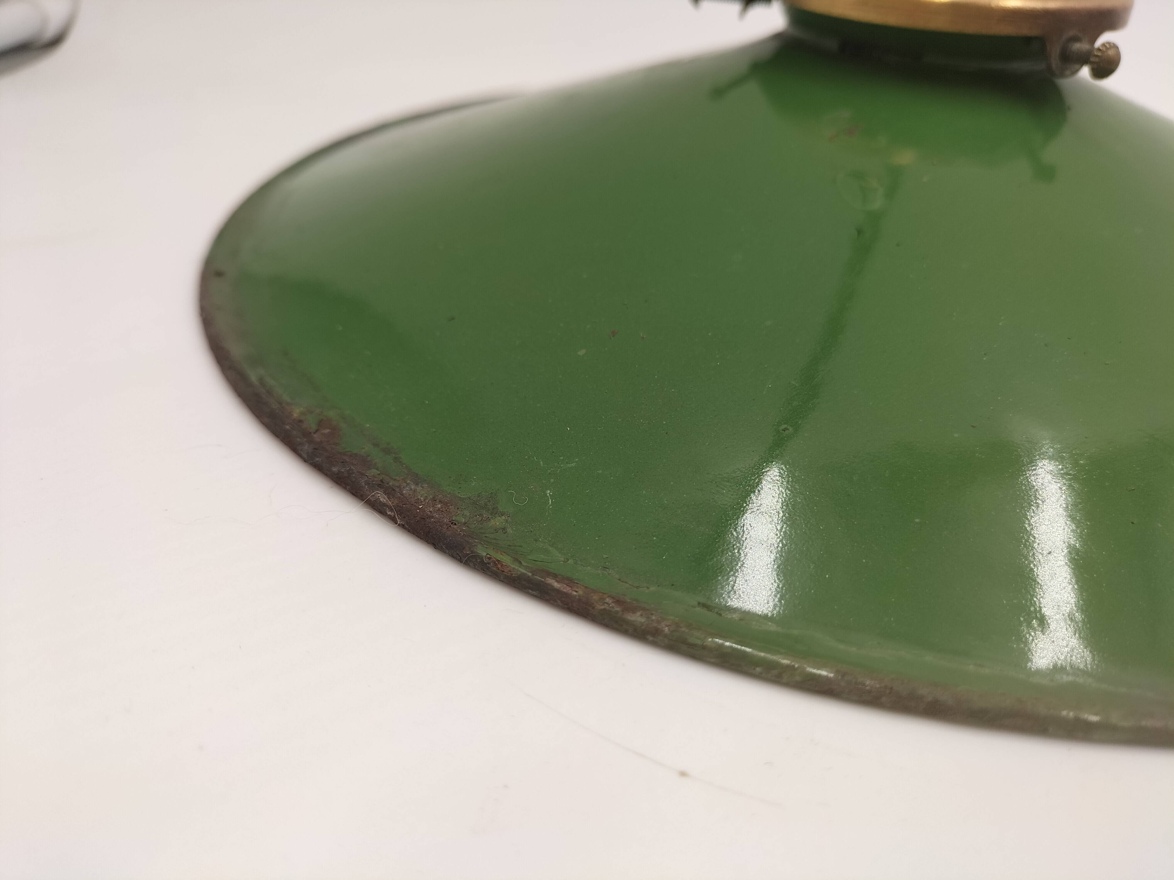 Enameled sheet metal pendant lights