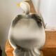 Plate barbotine duck / goose (French pottery)