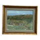 Oil on Panel “Landscape with a Hut” by Carl Einar, Vintage & Framed 38.5×32cm