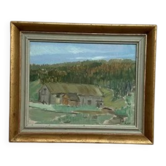 Oil on Panel “Landscape with a Hut” by Carl Einar, Vintage & Framed 38.5×32cm