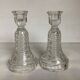Pair of vintage candlesticks Val Saint Lambert Art Deco