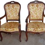 Pair of mahogany armchairs
