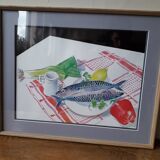 Vintage English illustration representing a still life