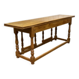 Large folding blond mahogany console - Indian work from the 1980s