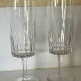 2 hollow crystal champagne glasses
