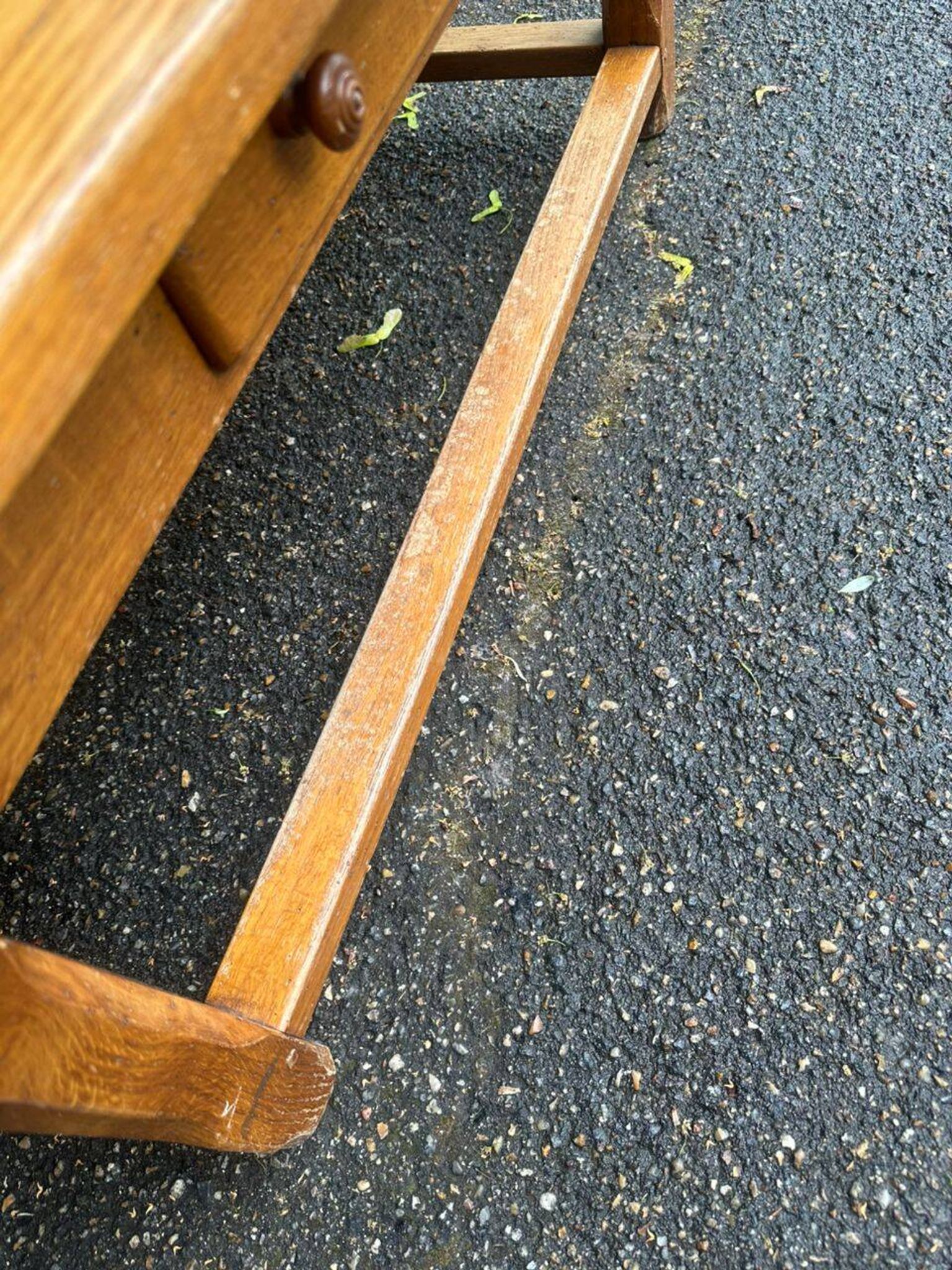 Table basse de ferme en chêne massif 1950 de 105cm
