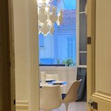Virebent lithophane chandelier with tassels