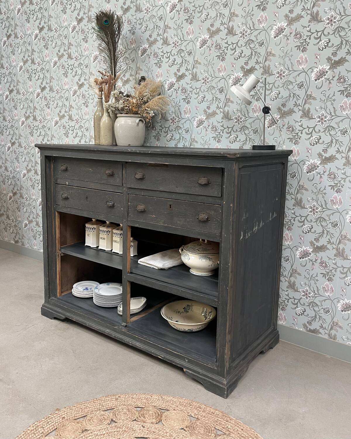 Large patinated trade furniture (renovated)