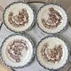 Set of 4 flat plates in Terre de Fer, Rocaille model, 19th century