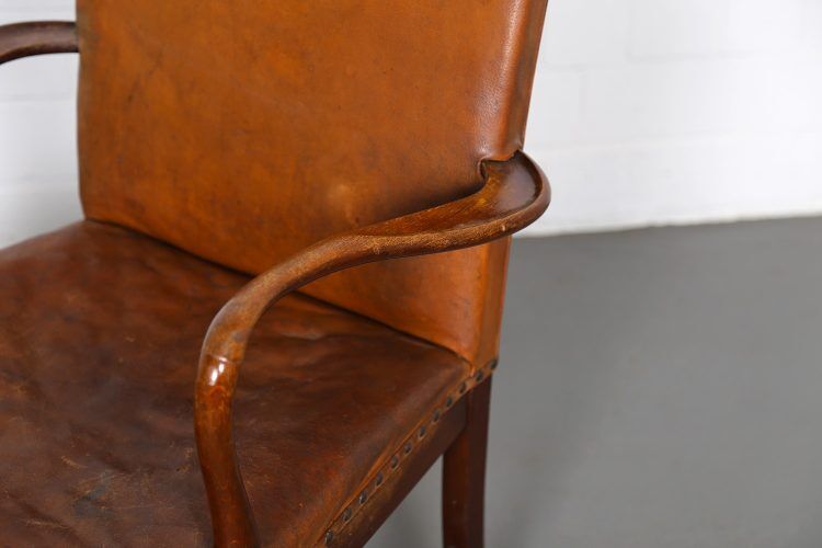 Vintage leather armchair of Danish design