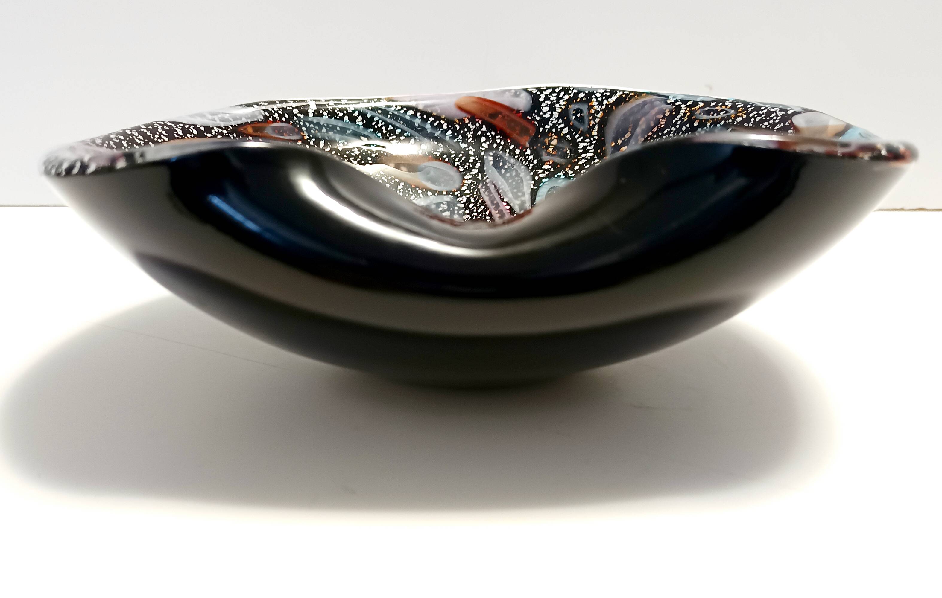 Black Murano Glass "Tutti Frutti" Ashtray / Vide-Poche attr. to Avem