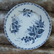 20 mismatched antique flat plates in ironstone