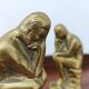 Pair of bookends The Thinker by Rodin in solid brass