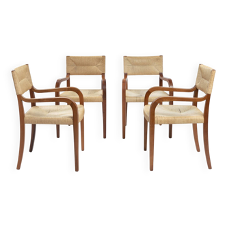 Luca Meda Risiedo rope walnut dining chairs by for Molteni, Italy 1980s