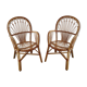 Duo de fauteuils en rotin années 70