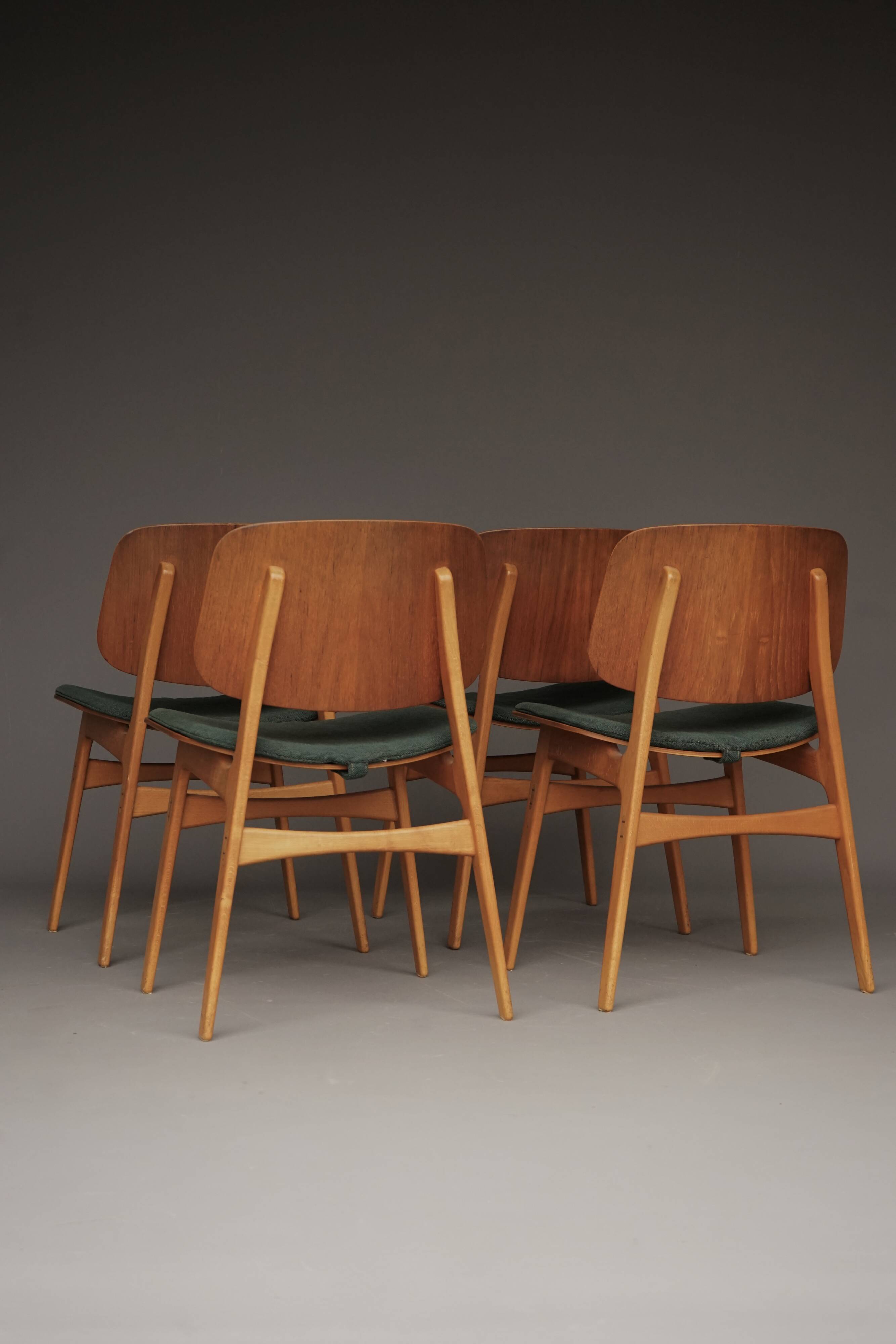 Model 155 Shell Chairs by Børge Mogensen for Søborg Møbelfabrik. Denmark