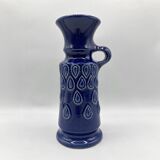 JASBA vase/pitcher/jug in blue glazed ceramic • West Germany • Circa 1960