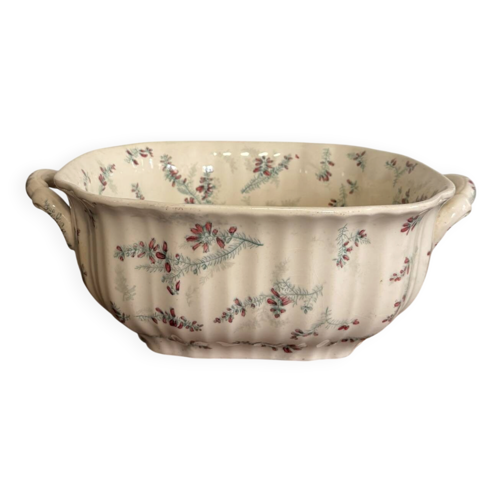 Longwy Bruyeres Vegetable Dish Faience Soup Tureen Faience Factory 19th Century Art Nouveau