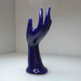 Vintage blue ceramic hand