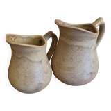 Set of 2 small creamer pitchers in Rhodaceram stoneware 30 cl, 20 cl