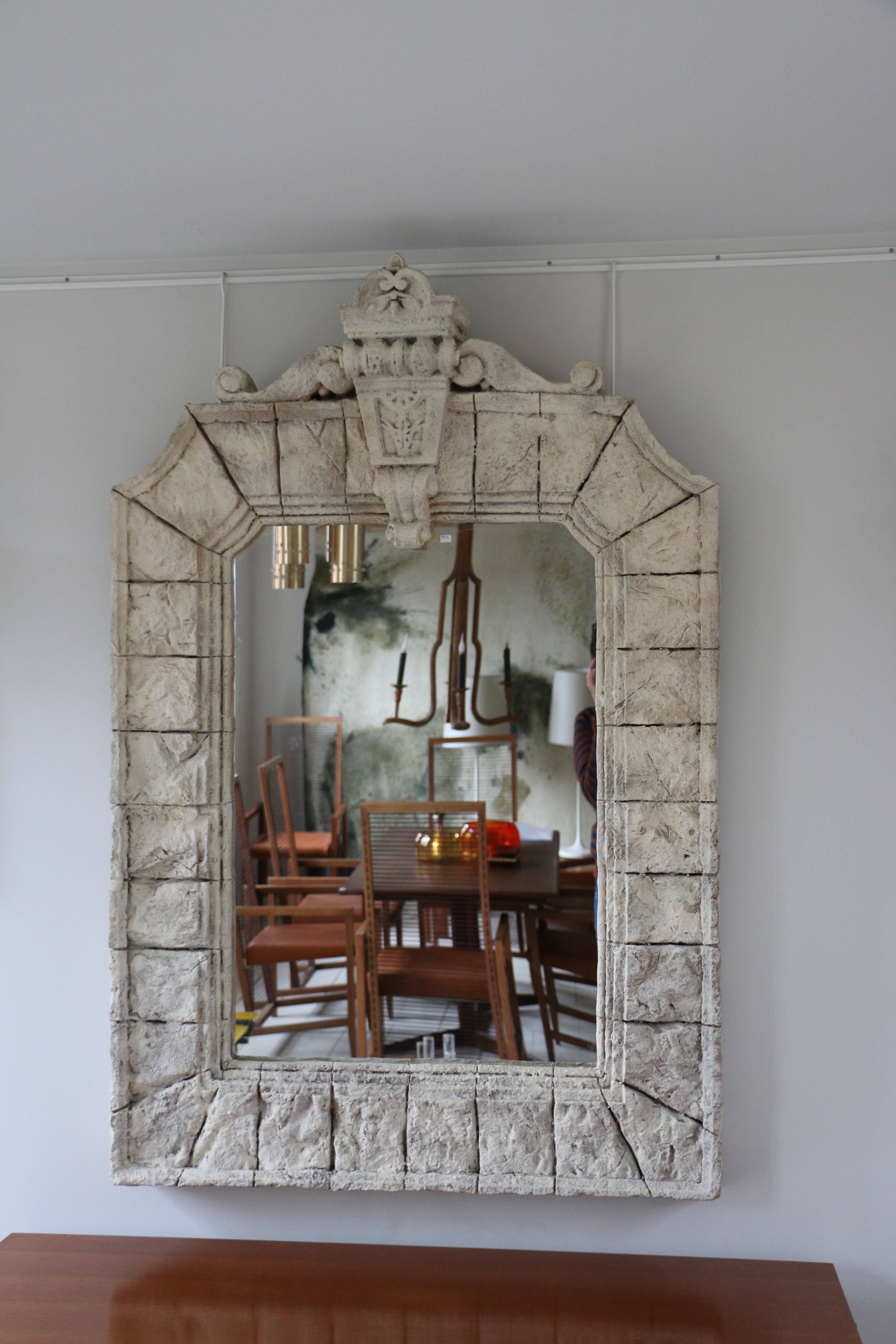 An antique decorative mirror. France 1950s.