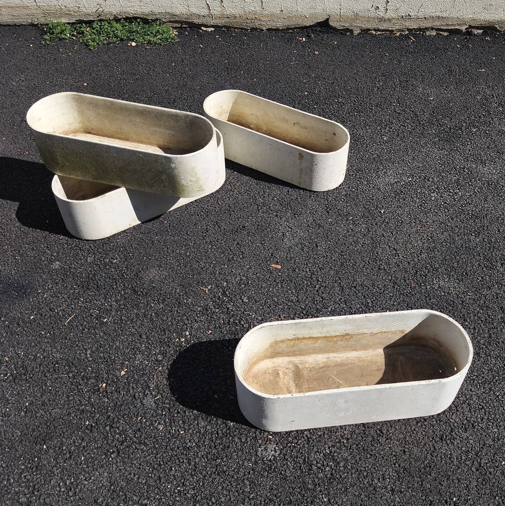 4 fibrecement planters by Eternit, design by Willy Guhl.
