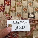 Turkish Kilim Rug 313x108cm shabby chic wool, country home, boho