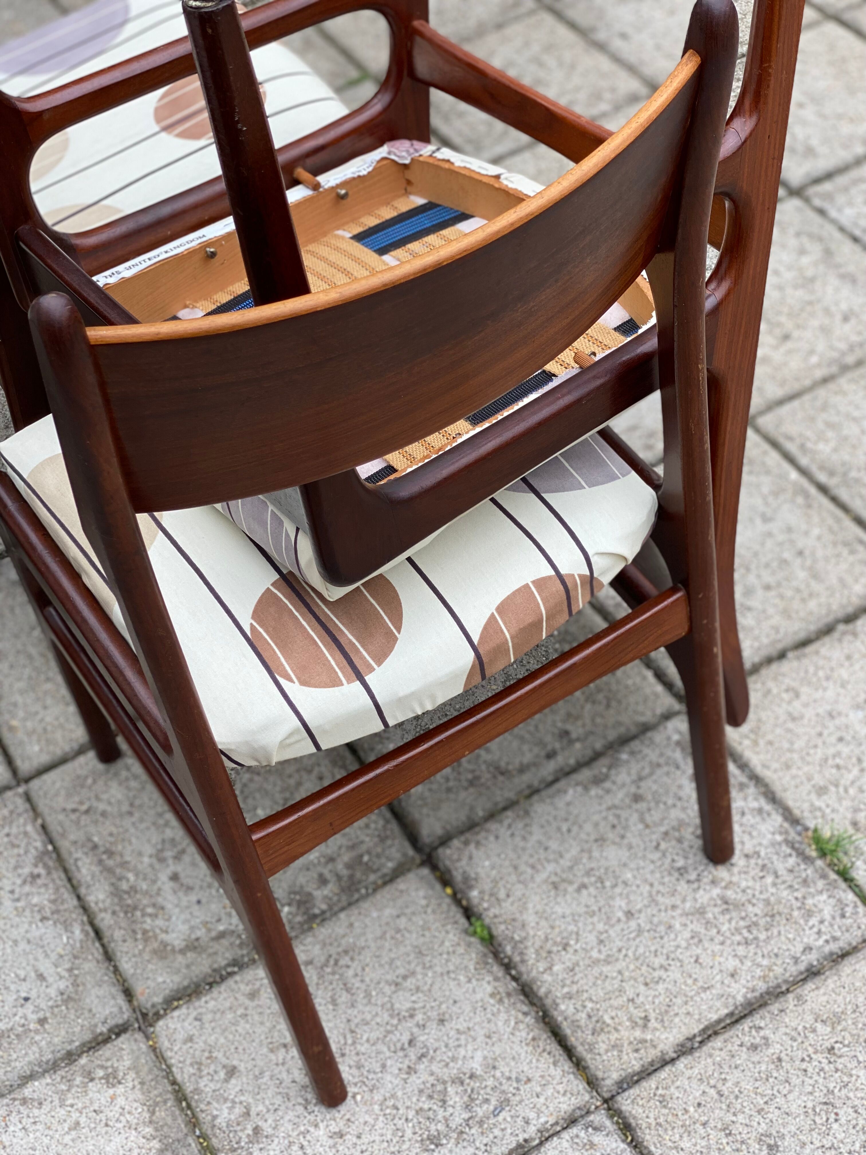 Set of 4 Vintage Teak Scandinavian Style Chairs