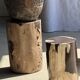 Brown and black petrified wood side table H35 D27 - 3333