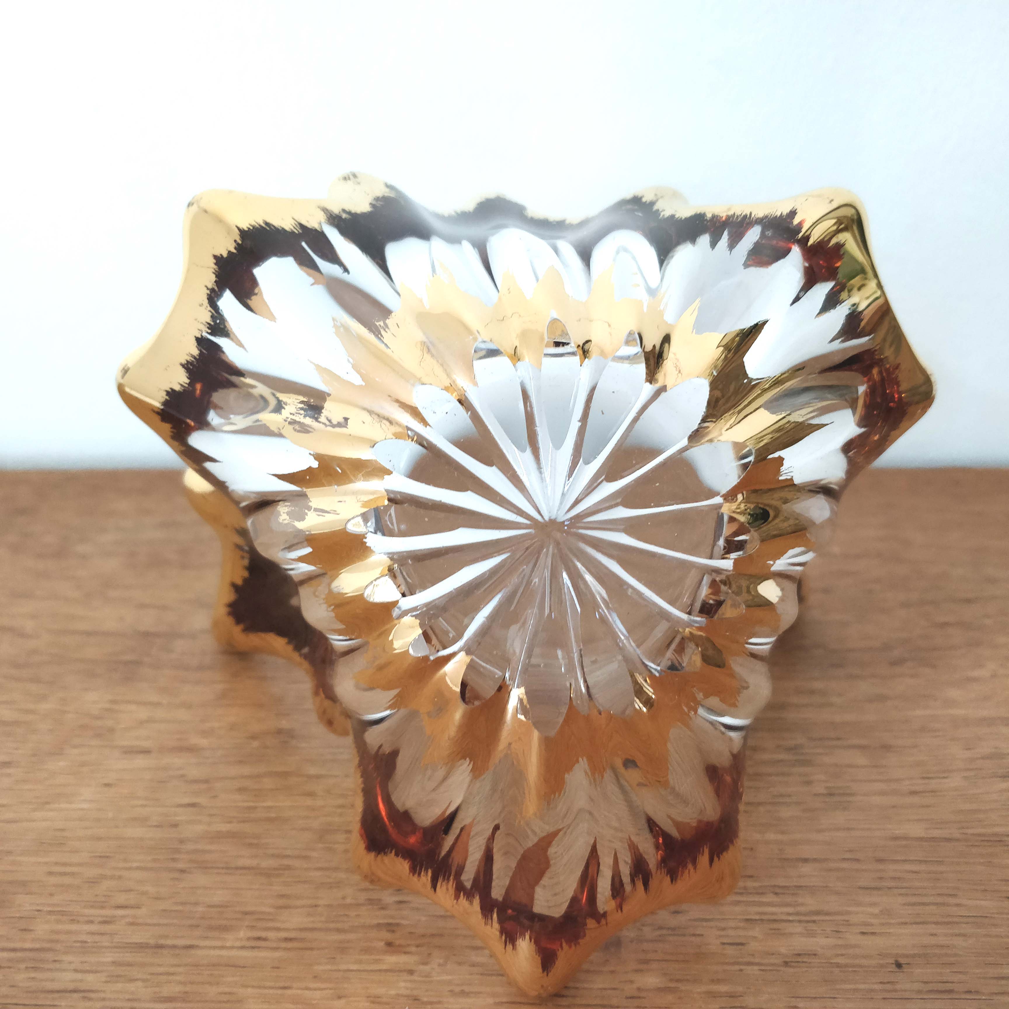 Golden glass fruit cup