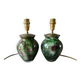Pair of lamp bases Lacquer Line France 70s 80s