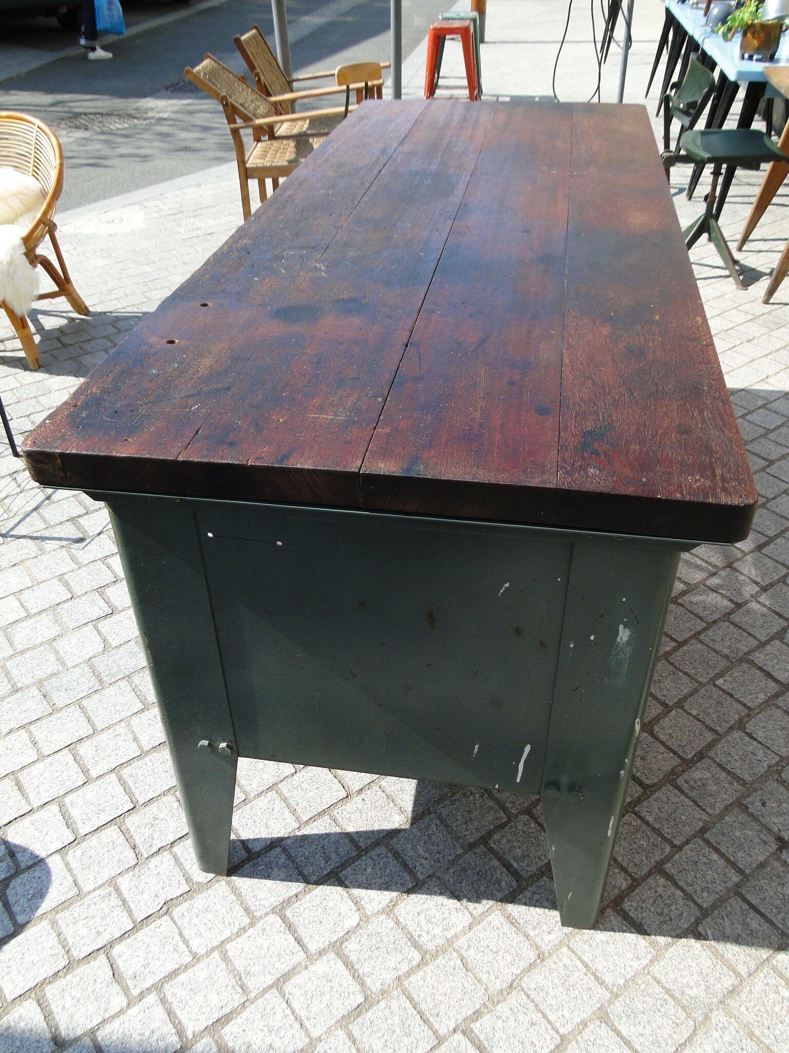 Workbench metal and mahogany 1960