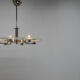 Lustre nickelé fonctionnaliste à 6 flammes, années 1930