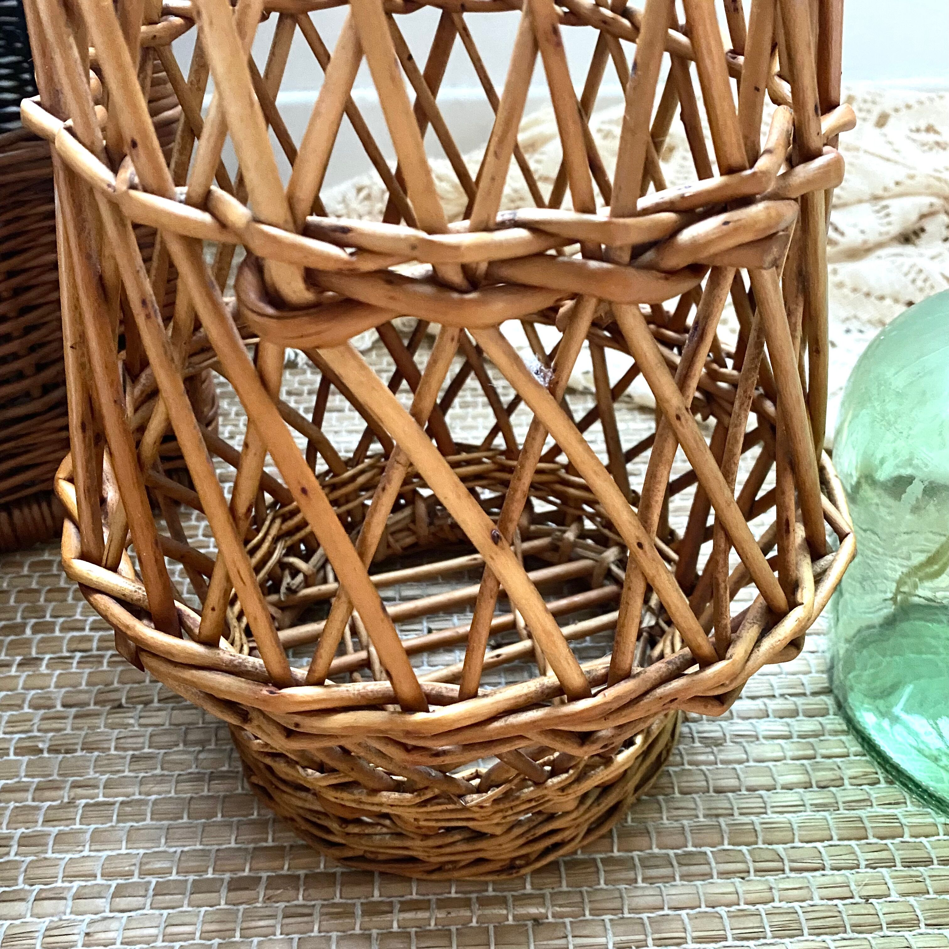 Panier en osier vintage pour fleurs