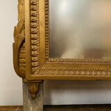 Miroir de style Louis XVI en bois et stuc doré XIX siècle, 122x72 cm