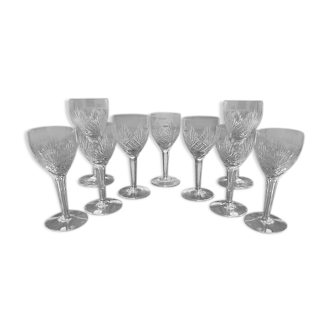Lot of 9 crystal glasses