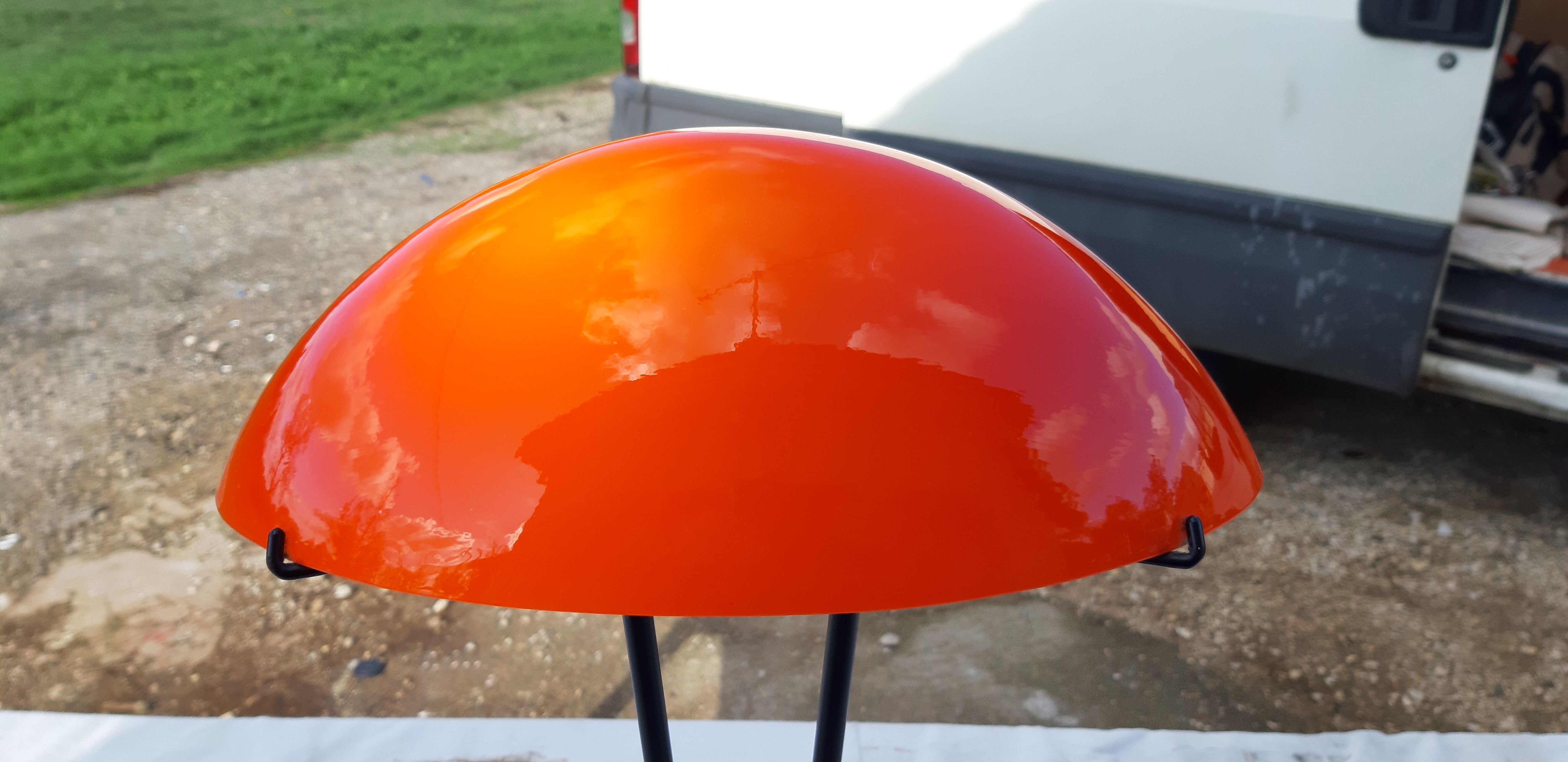 Vintage lamp in orange and white opaline