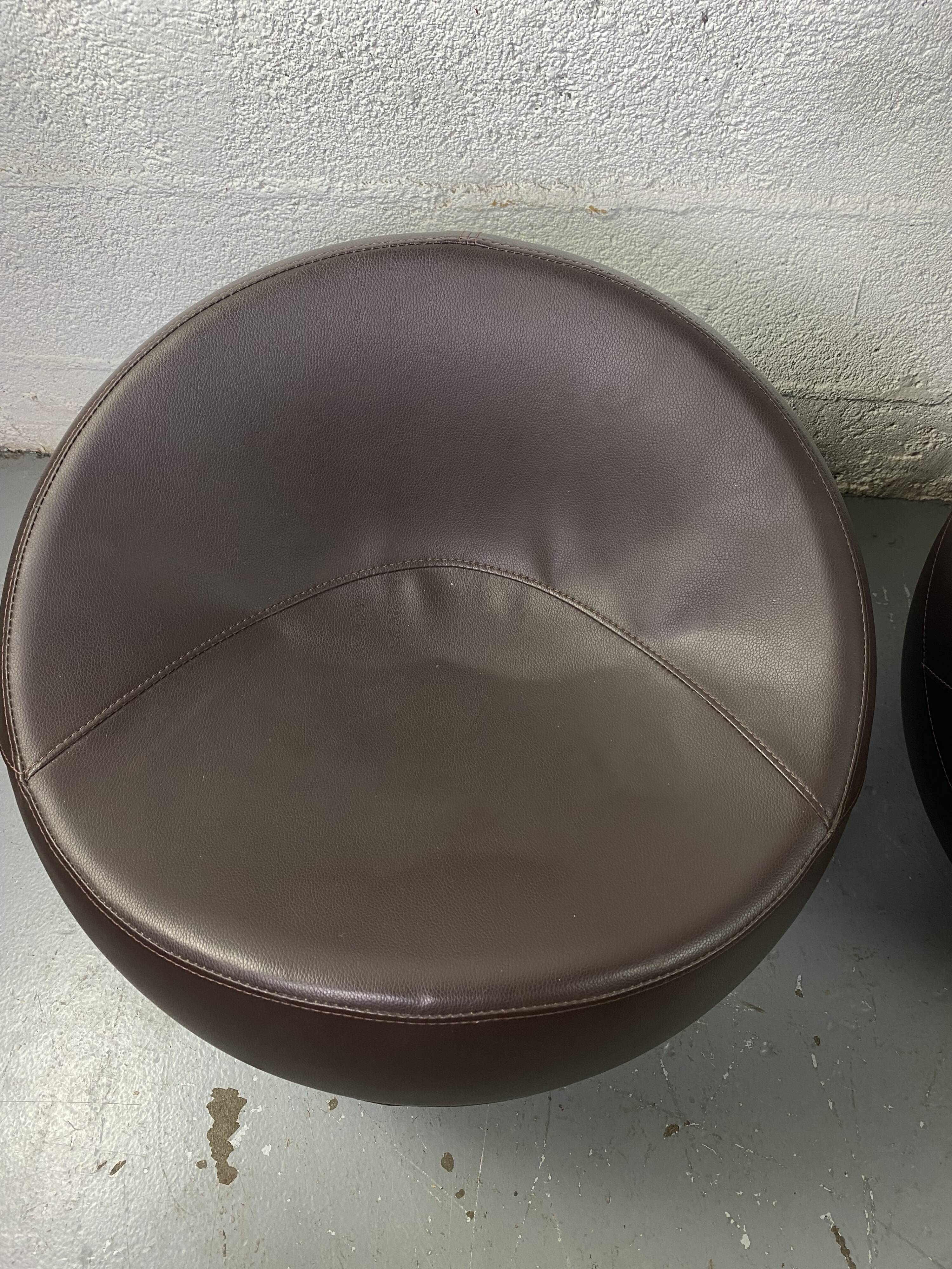 Brown Leather Ball Chair by Finn Stone