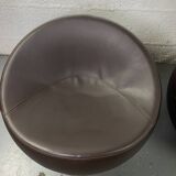 Brown Leather Ball Chair by Finn Stone