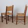 Pair of rustic wooden and rope chairs, 1940.