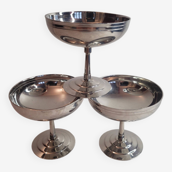 3 stainless steel ice cream cups LETANG REMY