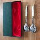 Laguiole salad service in its box – 2 pieces (White & Stainless Steel)