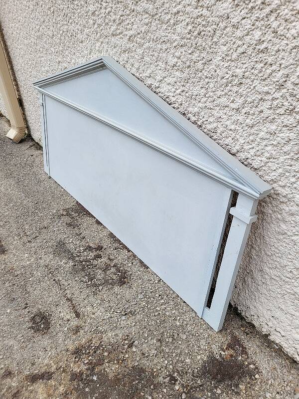 HEADBOARD IN WOOD PAINTED GREY, RECENT HANDMADE MANUFACTURE