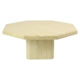 Vintage Octagonal Travertine Coffee Table 70s Design Italian